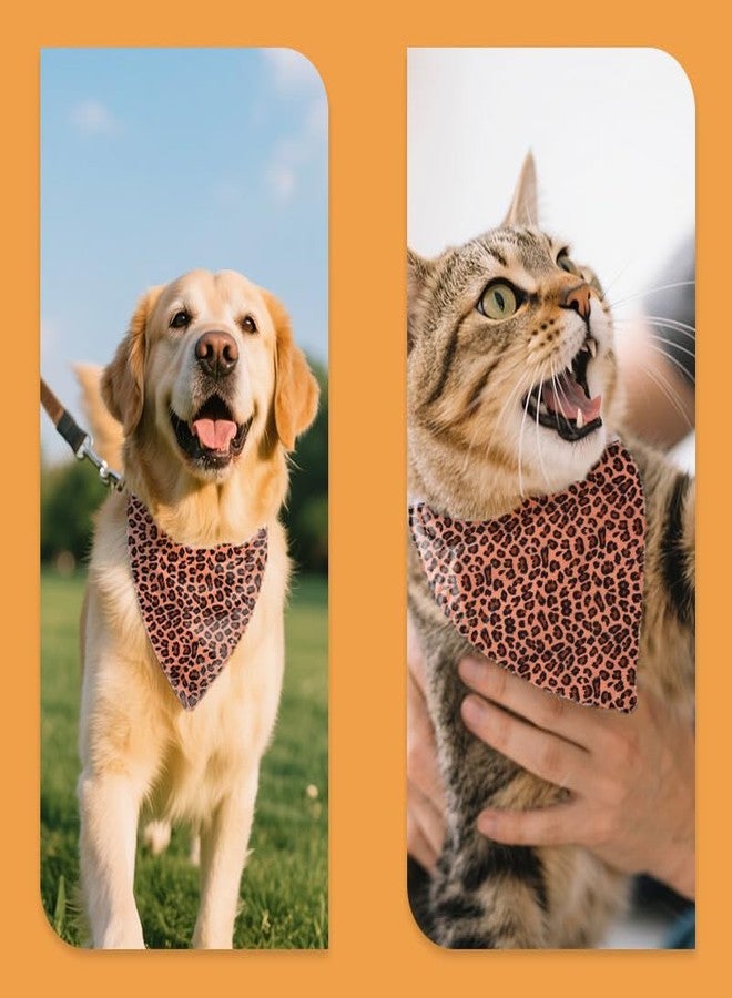 Yreamont Leopard Print Dog Bandana for Boy Girl Fashionable Dog Handkerchief for Halloween Bandanas for Puppy Bandanas for Boys Girls Leopard Print Pet Neck Scarf for Cat Puppy - Image 5